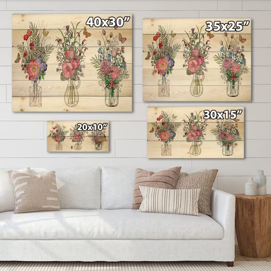 Designart - Bouquets Of Wildflowers In Transparent Vases II